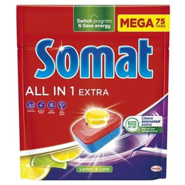 Tablete za pomivalni stroj Somat-All in One Extra Lemon, 75 kosov