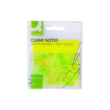 Q-Connect Prozorne označevalne blazinice - rumene, 50 listov