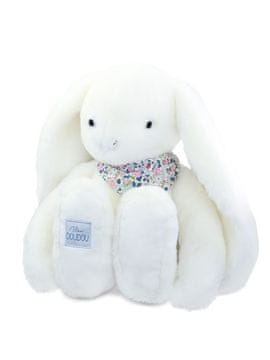 DouDou ET Compagnie Doudou Plišasti zajec XXL s šalom bele barve 50 cm