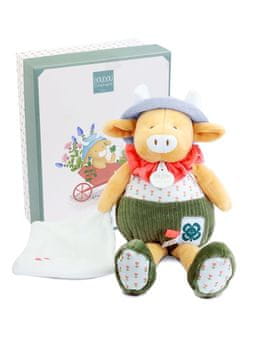 Doudou Darilni set Plišasto kravo Aneth z odejo zeleno 28 cm