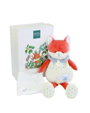 Doudou Darilni set Plišasta lisica Romarin z odejo 28 cm