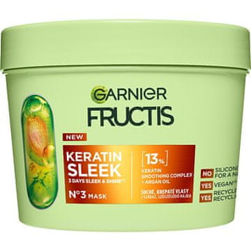 Maska za suhe in skodrane lase Fructis Keratin Sleek (maska) 370 ml