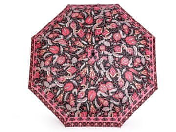 Ženski zložljivi dežnik za streljanje - črno roza
