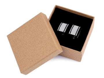 Manšetne gumbe v darilni škatlici - platinasto črna