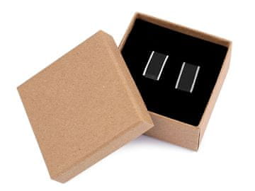 Manšetne gumbe v darilni škatlici - platinasto črna