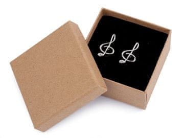Manšetne gumbe v darilni škatlici - platinasti violinski ključ
