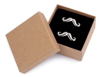 Manšetne gumbe v darilni škatlici - platinaste mucke