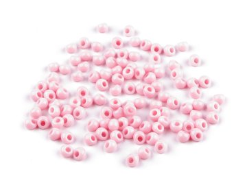 Kapljice iz plastičnih kroglic, imitacija rokajla 4,7x5,3 mm - roza (10 g)