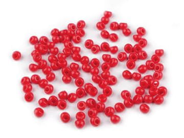 Kapljice iz plastičnih kroglic, imitacija rokajla 4,7x5,3 mm - rdeče (10 g)