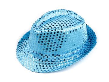 Karnevalski in zabavni klobuk z bleščicami - azurno modra
