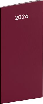 NOTIQUE Žepni dnevnik Wine 2026, mesečni planer, 8 x 18 cm