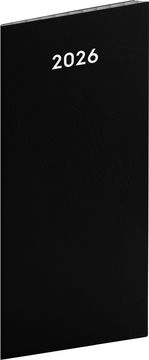 NOTIQUE Žepni dnevnik Black 2026, mesečni planer, 8 x 18 cm