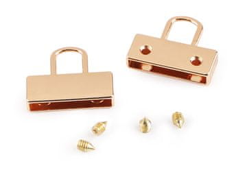 Kovinski zaključek za trakove širine 20 mm - rožnato zlato (20 kosov)