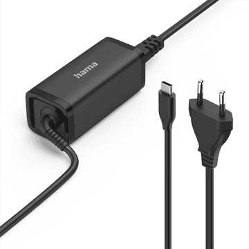 Hama napajalnik USB-C za prenosne računalnike, Power Delivery, GaN, 65 W