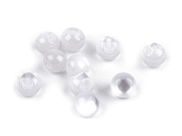 Prišivni biser / gumb mačje oko Ø10 mm - belo mleko (50 kosov)