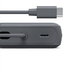 Hama Travel, powerbank 10000 mAh, 3 A, izhod: 2x USB-C, z integriranim kablom