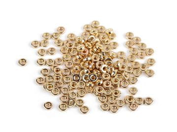 Plastične okrogle kroglice Ø6 mm kovinske - zlata svetloba (10 g)