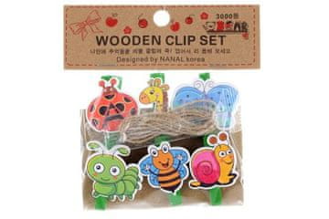 Lesene sponke z živalmi 6 kosov