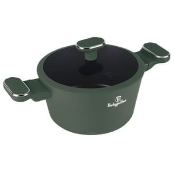 Kozarec s titanovo površino in pokrovom 20 cm Matte Green Collection BH-8200