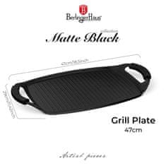 Berlingerhaus Plošča za peko na žaru s titanovim premazom, 47 cm, kolekcija Matte Black