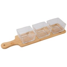 Koopman Servirne sklede na pladnju iz bambusa, komplet 4 KO-210001320