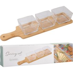 Koopman Servirne sklede na pladnju iz bambusa, komplet 4 KO-210001320