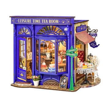 ROBOTIME Rolife DIY 3D lesena sestavljanka Cool Tea Room z LED osvetlitvijo