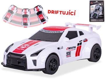 Drifting avto 16 cm na vztrajniku - mešanica barv (siva, bela)