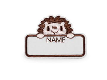 Imenica / nalepka lepilo tekstil - rjavi jež