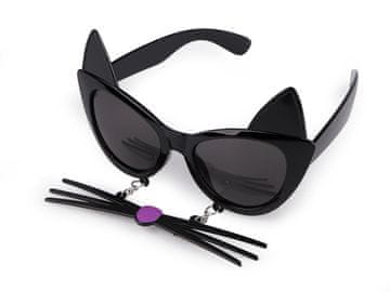 Očala z mačjim smrčkom za zabavo / karneval - otroška - črna