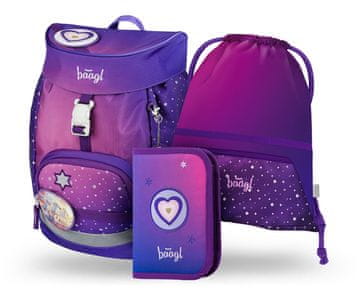 BAAGL SET 3 Airy Horses Heart: nahrbtnik, peresnica, torba