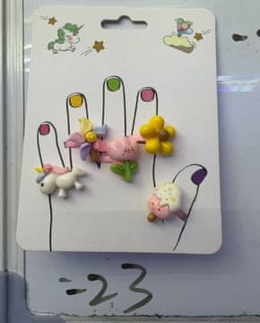 Prstan s cvetjem in enorožcem 5 kosov