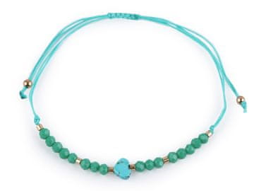 Zapestnica shamballa srce in brušene kroglice z AB učinkom - zelena turkizna