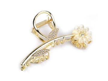 Kovinski strižnik za lase z rezanimi kristalčki - zlati st.