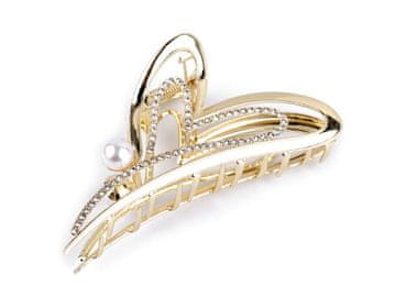 Kovinski strižnik za lase z rezanimi kristalčki - zlati st.