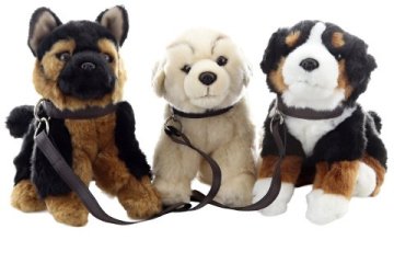 Plišasti kuža z povodcem 16 cm Ekološko prijazen