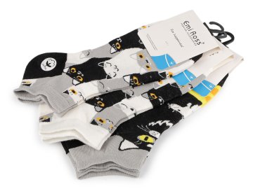 Ženske bombažne nogavice Cats Emi Ross - (velikost 43-46) mešanica naključnih barv (3 pari)