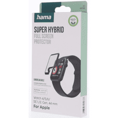 Hama Super Hybrid, zaščita zaslona za Apple Watch 4/5/6/SE 1st Gen/SE 2nd Gen, 44 mm, trpežna