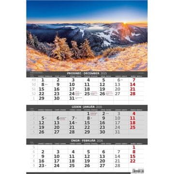 Trimesečni stenski koledar 2026 Gore