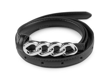 Širina ženskega pasu 13 mm, 18 mm - (1,3 cm) črna srebrna