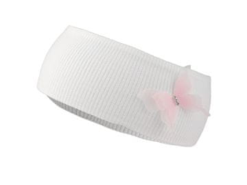 Bombažni naglavni trak za dojenčka z dekoracijo - Beli metulj