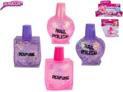 Kozmetična steklenička Glamour 7 cm raztegljiva - mešanica barv (roza, vijolična)