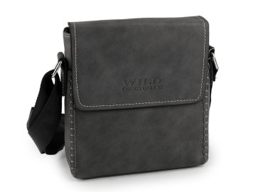 Moška torba za čez kožo 19x20 cm - temno siva