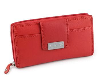 Ženska usnjena denarnica 10x18 cm - rdeča