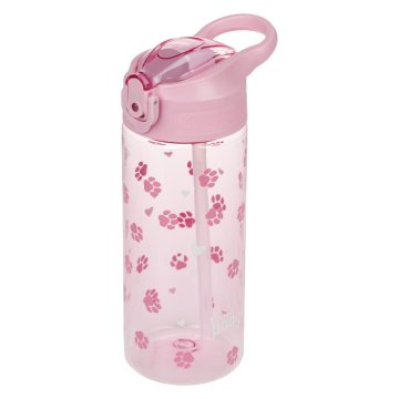 BAAGL Steklenička za pitje iz tritana s slamico Paws 500 ml