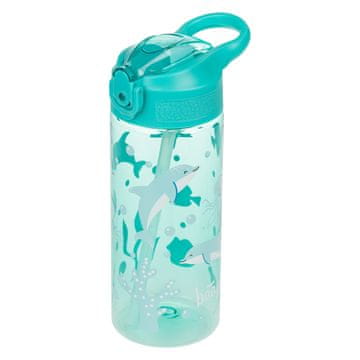 BAAGL Tritan steklenica za pitje s slamico Dolphin 500 ml
