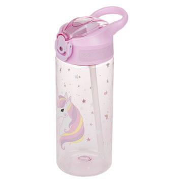 BAAGL Tritan steklenica za pitje s slamico Rainbow Unicorn 500 ml