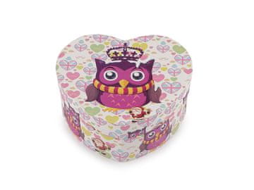 Darilna škatla srce sova 11,5x10 cm - smetana najlažja.