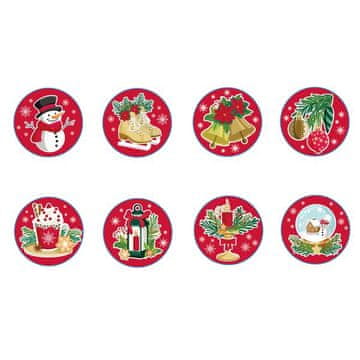 BOŽIČNE NALEPKE 200 KOSOV OKROGLE 2,5 CM