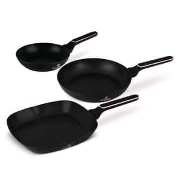Berlingerhaus Komplet 3 kosov ponev Black Rose Collection BH-8361 s površino iz titana